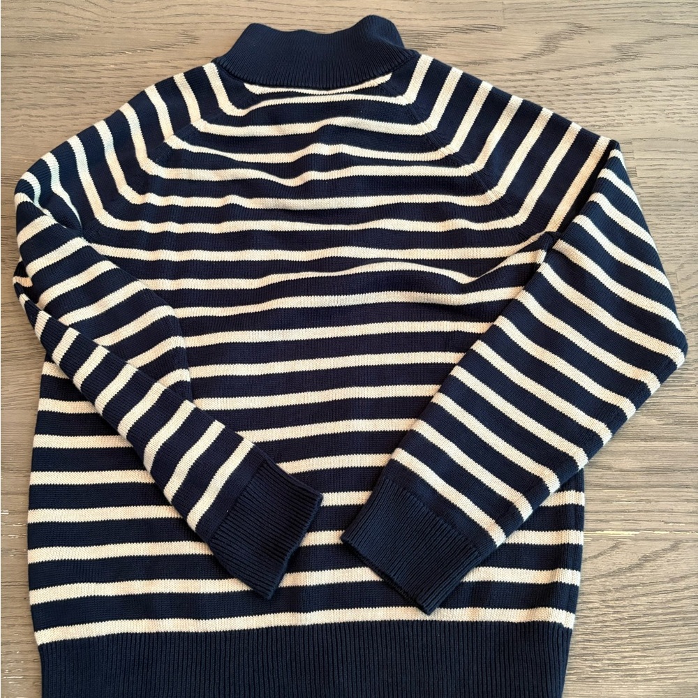 Kids J. Crew Navy and Cream Striped Turtleneck Sweater